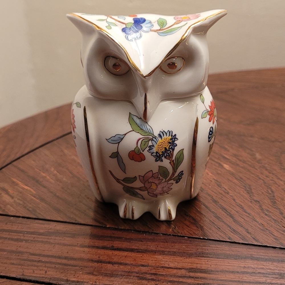 Aynsley Porcelain Owl Trinket box